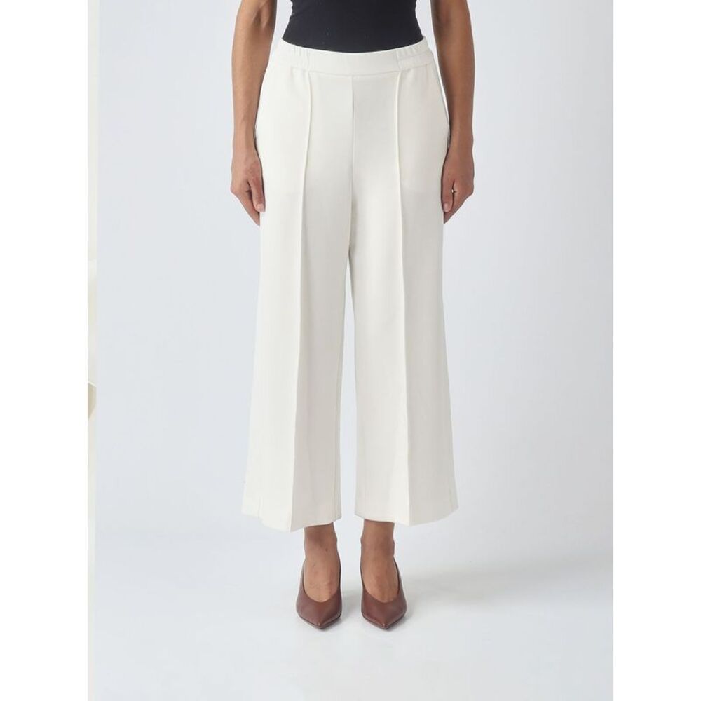 Meimeij Women Meimeij High-Waisted Wide Leg Cropped Criªpe Trousers